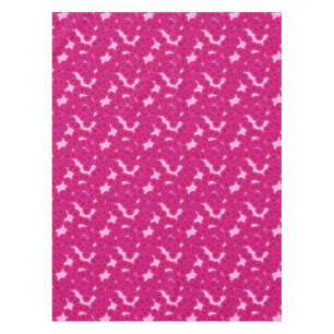 Toalha De Mesa Art Deco - padrão de flores - magenta a rosa