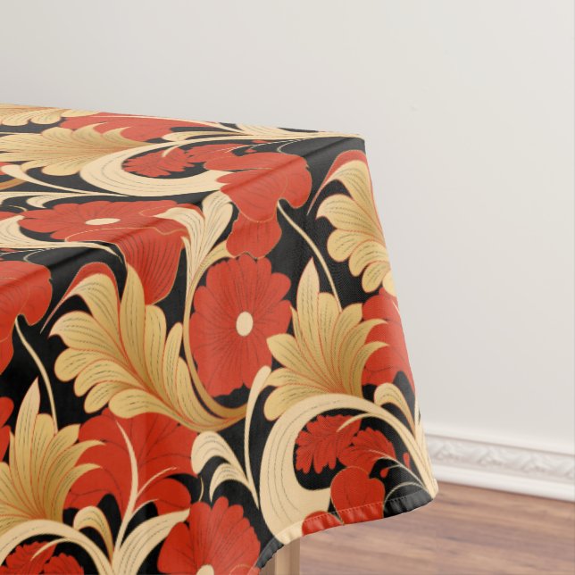 Toalha De Mesa Art Deco Red Poppies (Posição Original)