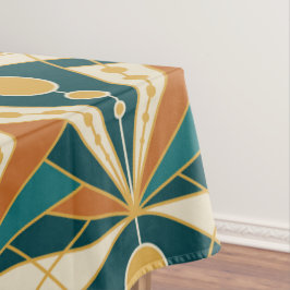 Toalha De Mesa Art Deco (Verde, enferrujado e ouro)