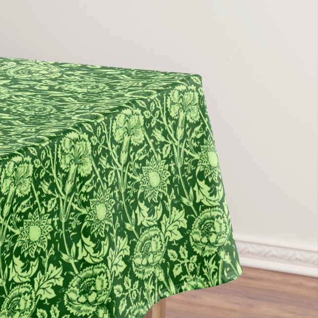 Toalha De Mesa Art Nouveau Carnação Damask, Forest Green (Posição Original)