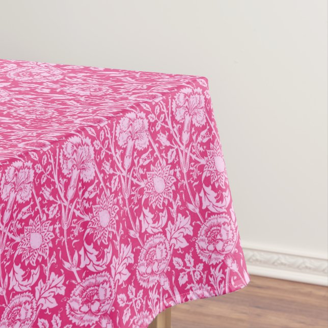 Toalha De Mesa Art Nouveau Carnação Damask, Fuchsia Rosa (Posição Original)