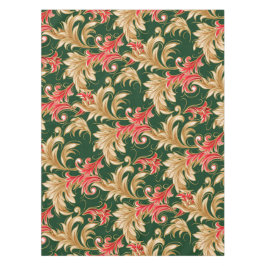 Toalha De Mesa Art Nouveau Folhas de Natal | Verde |