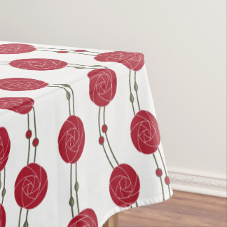 Toalha De Mesa Art Nouveau Mackintosh Rose Stripes Red