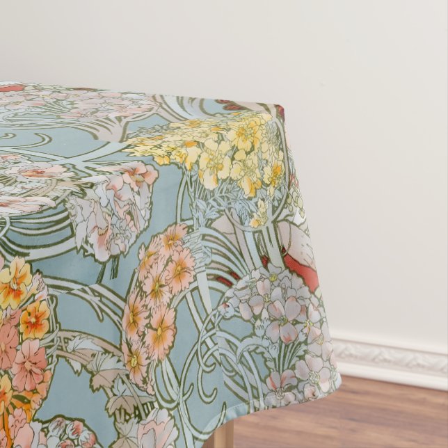 Toalha De Mesa Art Nouveau Woman & Floral Pattern by Mucha (Posição Original)