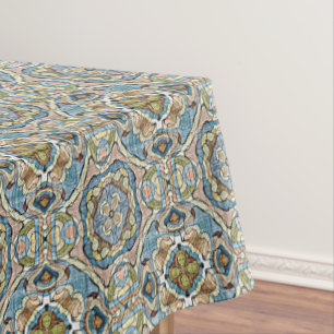 Toalha De Mesa Arte Boêmica Verde Amarelo Azul Amarelo Amarelo