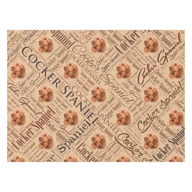 Toalha De Mesa Arte da palavra de cocker spaniel (Frente (Horizontal))