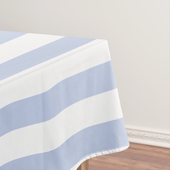Toalha De Mesa Arte de Listra Vertical Azul Branco Suave (Posição Original)