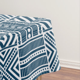 Toalha De Mesa Arte de Padrão Tribal Azul