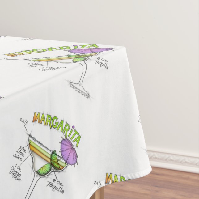 TOALHA DE MESA ARTE DO COCKTAIL DA RECEITA DE MARGARITA (Posição Original)