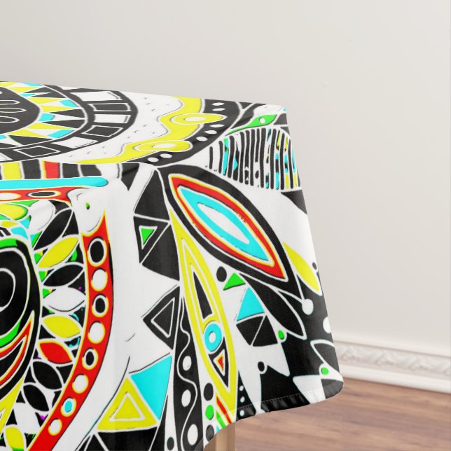 Toalha De Mesa Arte Fantástica de Esboço - Flores de Abstrato 3 (Posição Original)