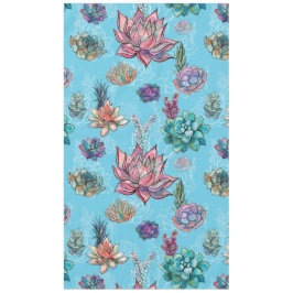 Toalha De Mesa Arte floral do fundo azul