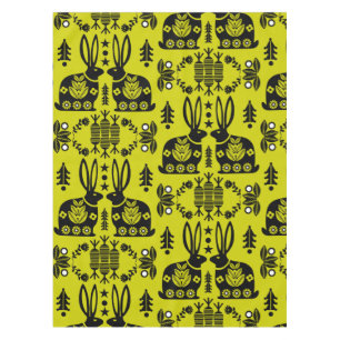 Toalha De Mesa Arte Foliar Nórdica Escandinava do Coelho