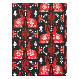 Toalha De Mesa Arte Foliar Nórdica Escandinava do Coelho