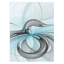 Arte Fractal Moderna Abstrata Antracite Cinza Azul