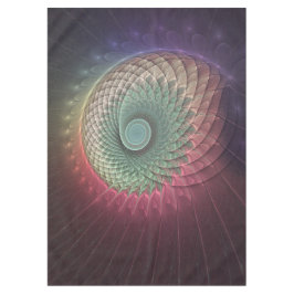 Toalha De Mesa Arte fractal moderna colorida caracol abstrato