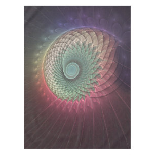Toalha De Mesa Arte Fractal Moderna Colorida Caracol Abstrato