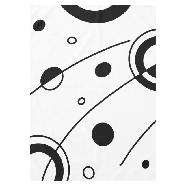Toalha De Mesa Arte Geométrica Abstrato a Preta e Branca (Frente)