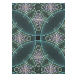 Toalha De Mesa Arte Gráfico Geométrico Fractal Azul Moderno