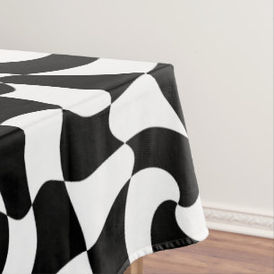 Toalha De Mesa arte óptica a preto e branco
