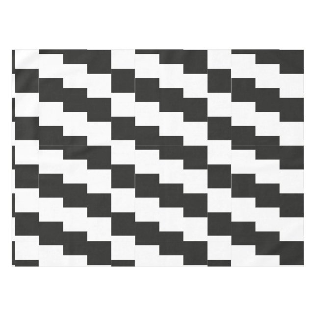 Toalha De Mesa arte óptica a preto e branco (Frente (Horizontal))
