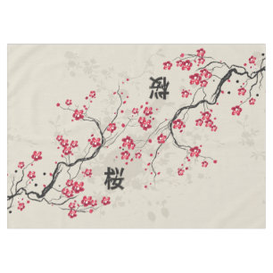 Toalha De Mesa Arte oriental da flor de cerejeira de Sakura do