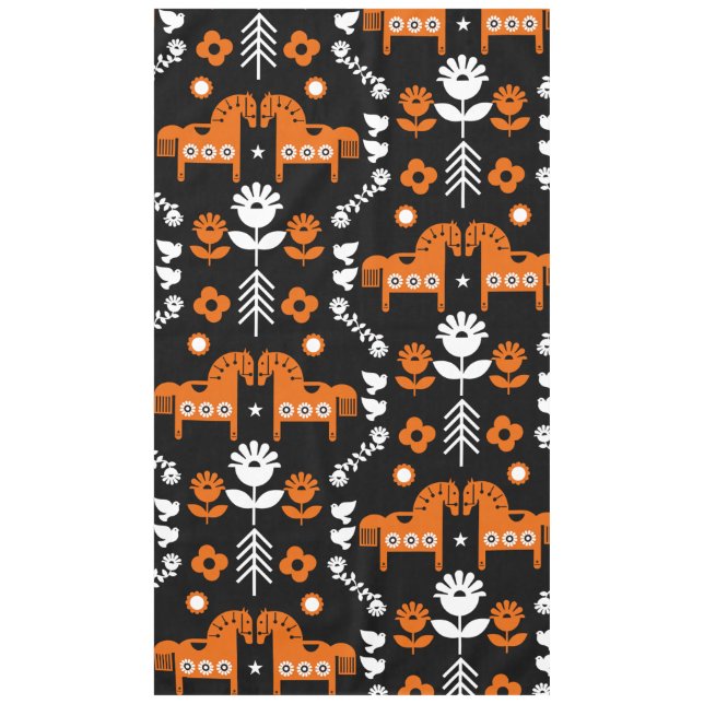 Toalha De Mesa Arte popular sobre cavalos escandinavos (Frente)