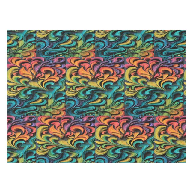 Toalha De Mesa Arte Vibrante de Redemoinho Multicolorido (Frente (Horizontal))