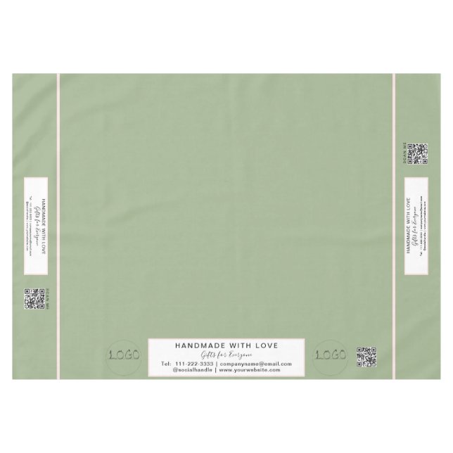 Toalha De Mesa Artesanato Mostrar Sage Blush Pink 60 x 84 QR Code (Frente (Horizontal))