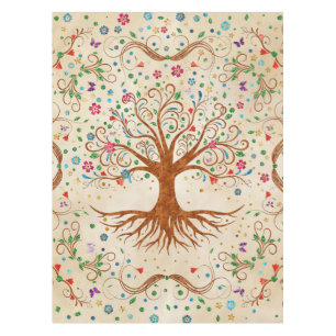 Toalha De Mesa Árvore Colorida da Vida - Yggdrasil