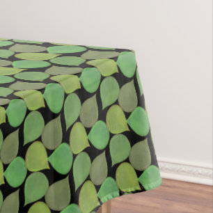 Toalha De Mesa Árvore de Jade Suculenta Folhas Verdes sobre Preto
