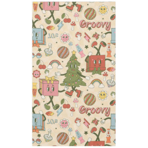 Toalha De Mesa árvore de natal da vintage groovy disco