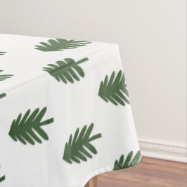 Toalha De Mesa Árvore de Natal Verde e Branco Simples