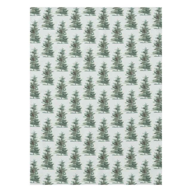 Toalha De Mesa Árvore de pinheiro verde clássico (Frente)