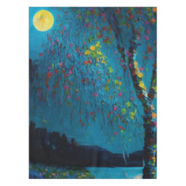 Toalha De Mesa Árvore do rio da Lua mágica no estilo de pintura a