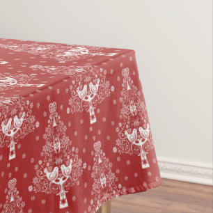 Toalha De Mesa Árvore Nórdica de Natal escandinava Magia