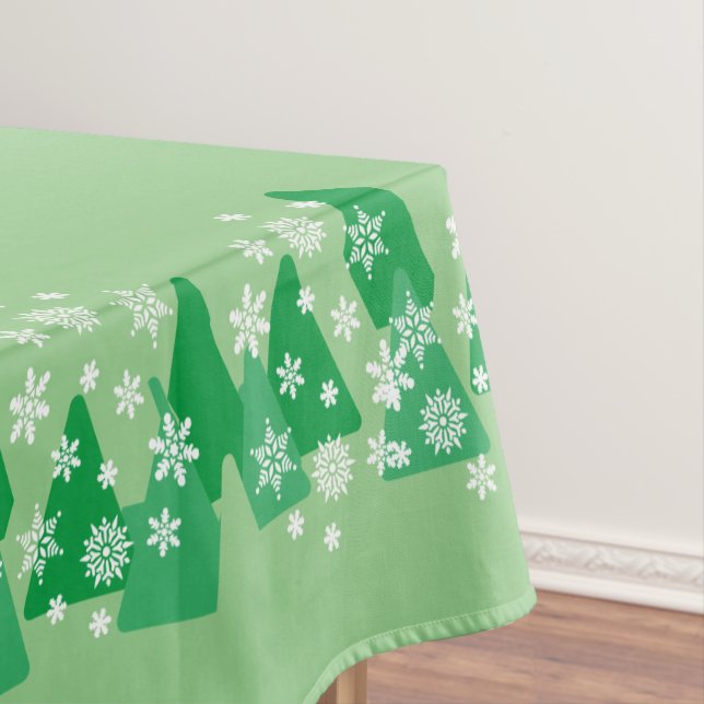 Toalha De Mesa Árvores de Natal Brancas Neves Alegrem-se ao Mundo (Posição Original)