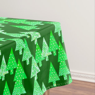 Toalha De Mesa Árvores de Natal da Flor Moderna, verde-pinho
