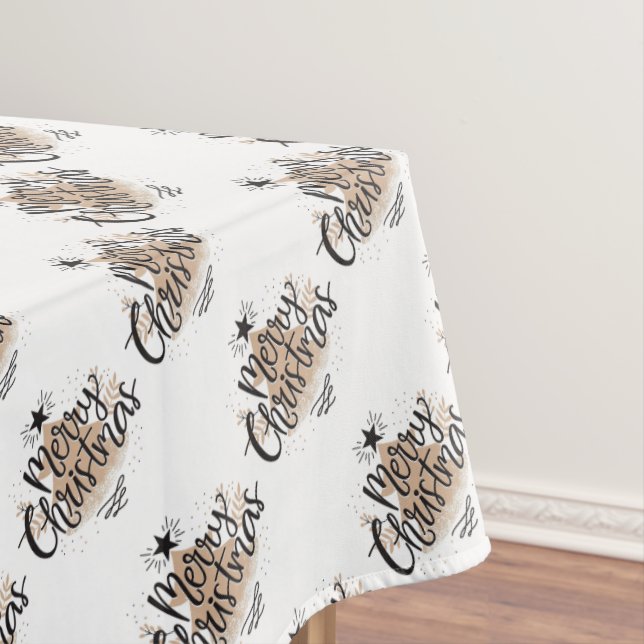 Toalha De Mesa Árvores de Natal Feliz (Posição Original)