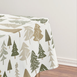 Toalha De Mesa Árvores de Natal Modernas - Padrão Verde-Azeitona