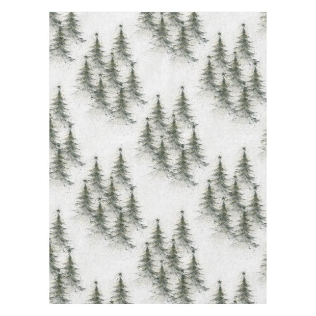 Toalha De Mesa Árvores de Natal na Floresta (Frente)