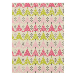 Toalha De Mesa Árvores de Natal rosa e verde.