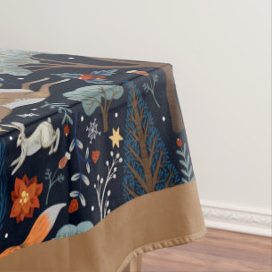 Toalha De Mesa Árvores Rustic Watercolor Woodland Árvores Natal