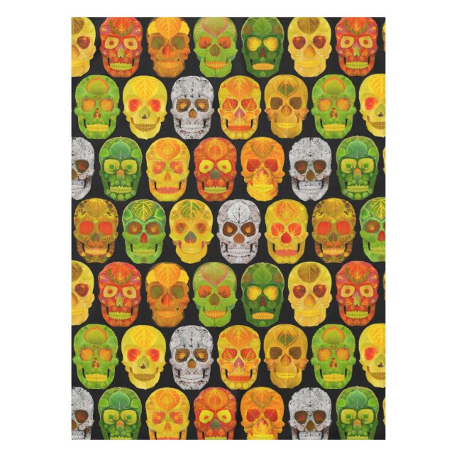 Toalha De Mesa Aspen Leaf Skulls padrão sem falhas 2018 (Frente)