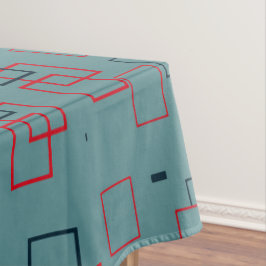 Toalha De Mesa Ataque Vermelho e Teal Quadrado