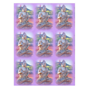 Toalha De Mesa Aura roxa meditando Budas