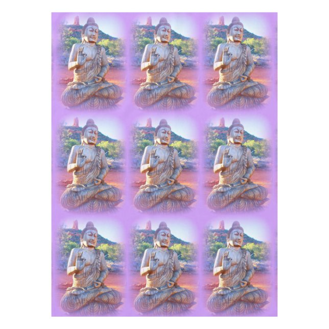 Toalha De Mesa Aura roxa meditando Budas (Frente)