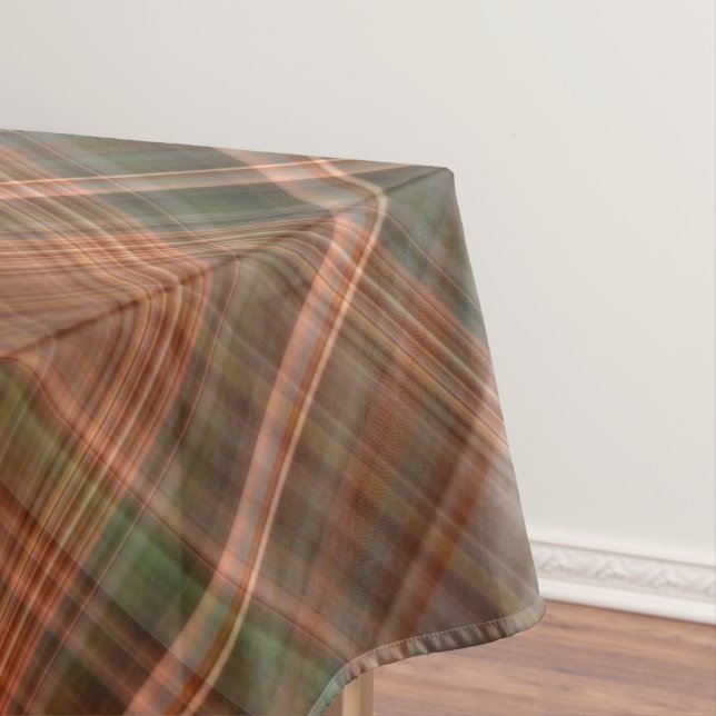 Toalha De Mesa Autumn Baldcypress Laranja, Vermelho e Xadrez Verd (Posição Original)