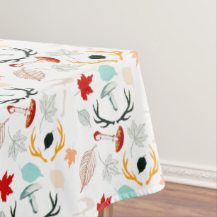 Toalha De Mesa Autumn Boho Deixa Cair Na Floresta De Aquarela