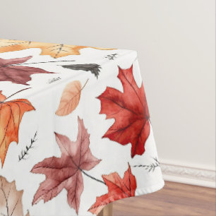 Toalha De Mesa Autumn Fall Deixa Terracotta Brown Boho Padrão
