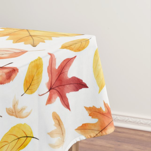 Toalha De Mesa Autumn Fall Deixa Terracotta Brown Boho Padrão (Posição Original)